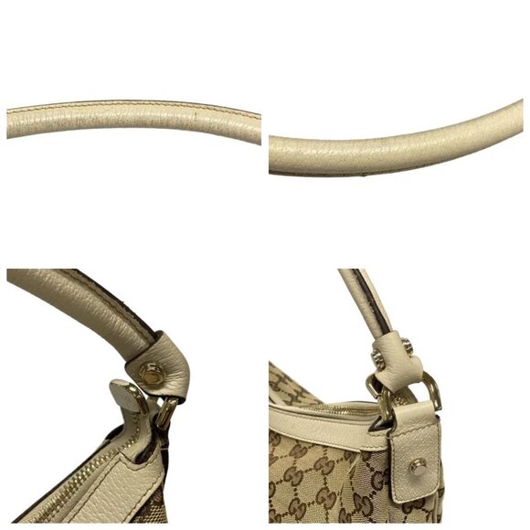 GUCCI GG Pattern, Abbey Beige Dark Brown Cream Jacquard Leather 438-090125 - Picture 7 of 14